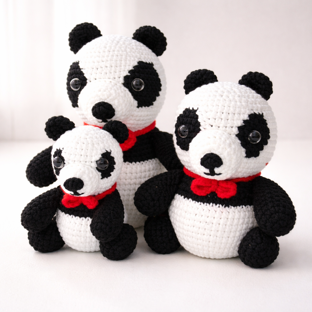 Crochet bear family gift set